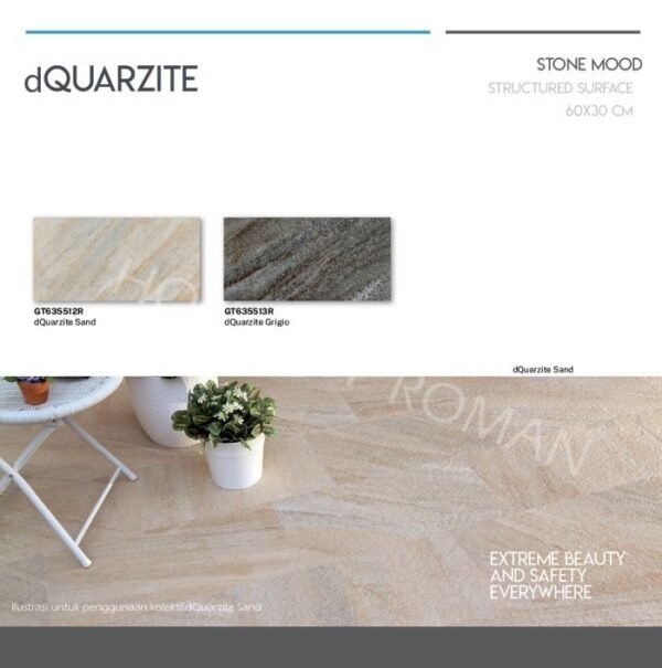 TERMURAH ROMAN GRANIT 30 X 60 GT635513R DQUARZITE GRIGIO - Image 4