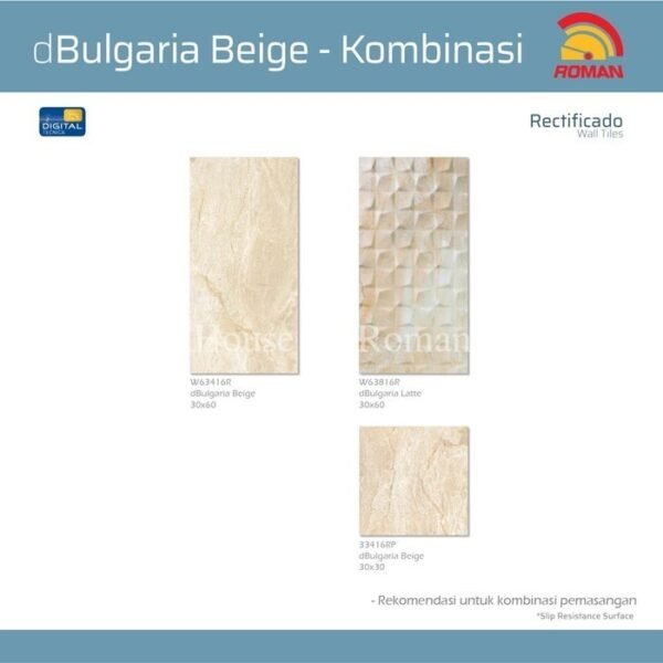 TERMURAH ROMAN KERAMIK 30 X 60R W63416R DBULGARIA BEIGE GOL B - Image 2