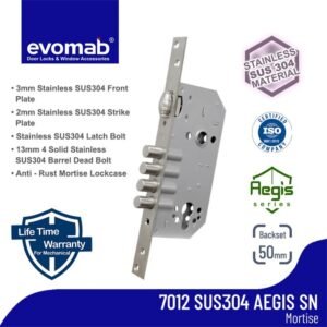 TERMURAH BADAN KUNCI / MORTISE LOCK BODY BARREL AEGIS MMLC-7012-B50SS