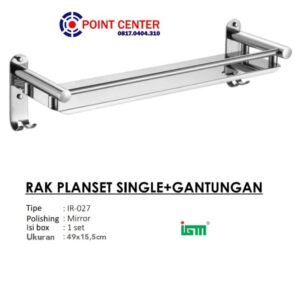 TERMURAH IGM IR-027 GANTUNGAN DINDING SABUN CAIR/RAK PLANSET SINGLE