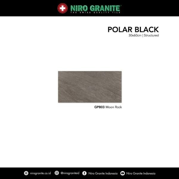TERMURAH NIRO GRANIT 30 X 60 GPB03 POLAR BLACK STRUCTURED - Image 3
