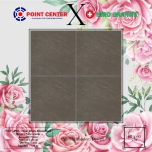 TERMURAH NIRO GRANITE 60 X 60 GPB03 POLAR BLACK MOON ROCK