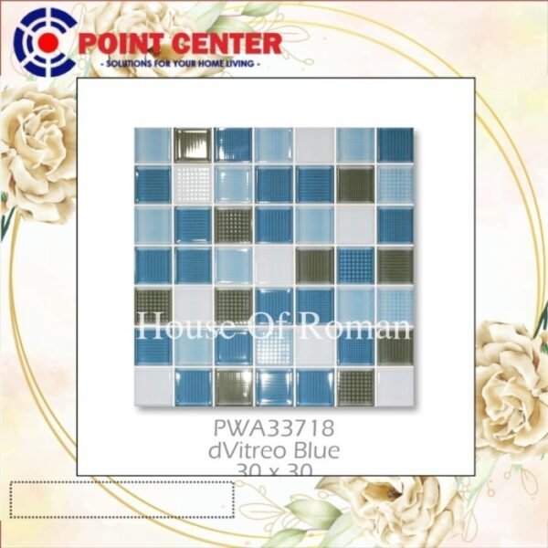 TERMURAH ROMAN KERAMIK PRE CUT 30 X 30 PWA33718 DVITREO BLUE GOL B