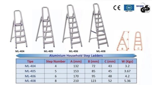 TERMURAH DALTON ML 406 Tangga Lipat Alumunium Rumah Tangga 6 STEP 1,7M - Image 3