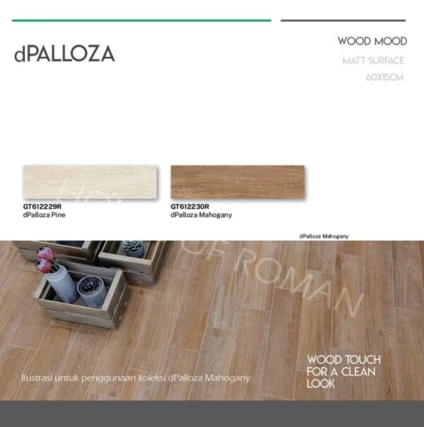 TERMURAH ROMAN GRANIT 15 X 60 GT612230R DPALLOZA MAHOGANY - Image 3