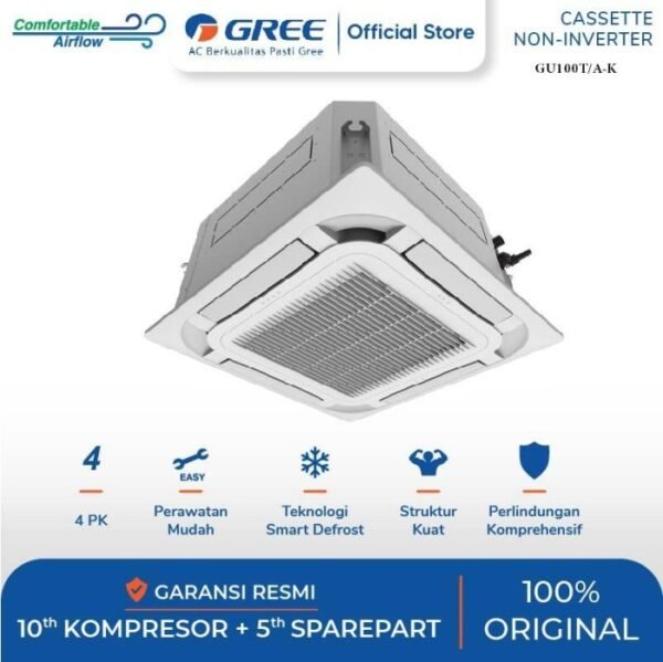 TERMURAH GREE 4 PK GU100T/A-K U MATCH CASSETTE-NON INVERTER