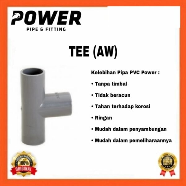 TERMURAH POWER TEE 1/2" FITTING PIPA (AW) - Image 3