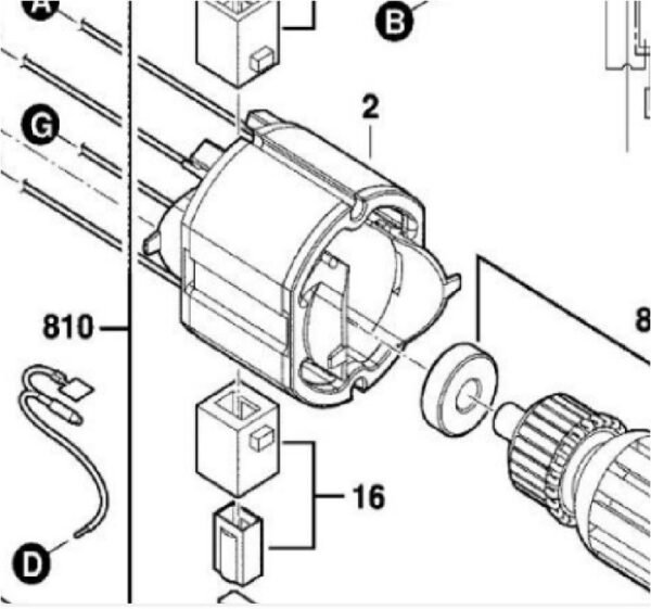 TERMURAH 1619PA4180 BOSCH FIELD STATOR GBM 320, GBM 600 / SPARE PART - Image 2