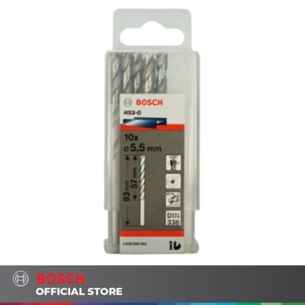 TERMURAH BOSCH MATA BOR HSS-G METAL DRILL BIT 5.5 MM X 10 PCS