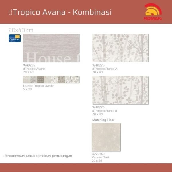 TERMURAH ROMAN KERAMIK 20 X 40 W40255 DTROPICO DTROPICO AVANA GOL CS - Image 4