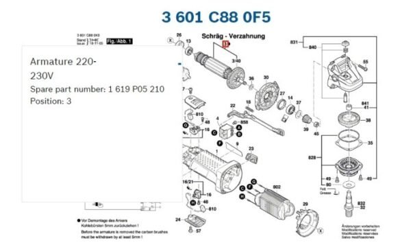 TERMURAH 1619P05210 BOSCH ARMATURE GWS 7-100/GWS 7-100 T/GWS 7-100 ET - Image 2