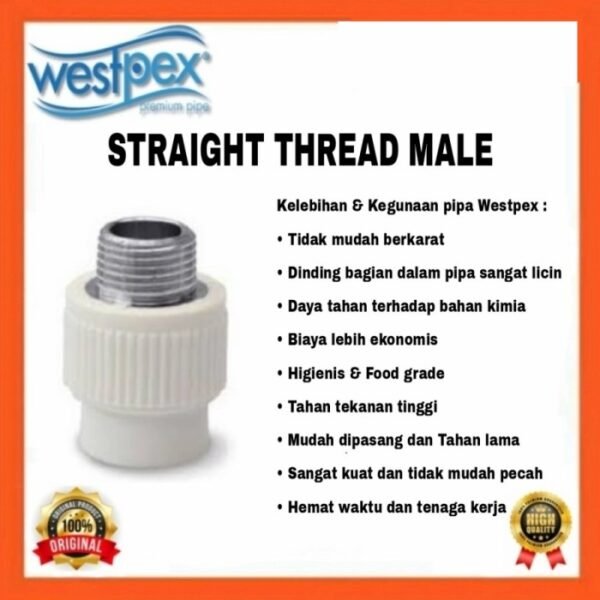 TERMURAH WESTPEX S25 X 3/4M (SOCK DL 3/4" X 3/4") FITTING PPR - Image 2