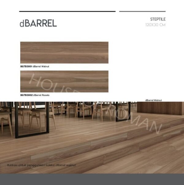 TERMURAH ROMAN GRANIT STEP TILE 30 X 120 BGTB3002 DBARREL ROSATO - Image 3
