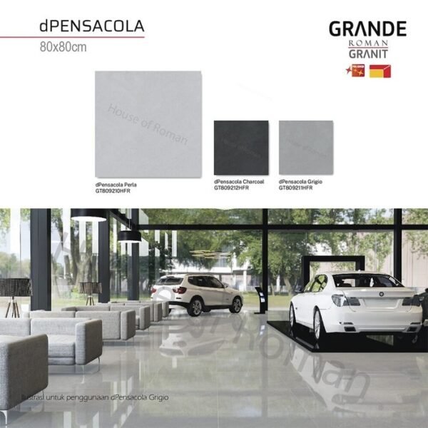 TERMURAH ROMAN GRANIT GRANDE 80 X 80 GT809212HFR DPENSACOLA CHARCOAL - Image 3