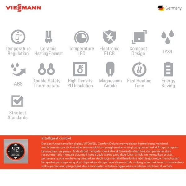 TERMURAH WATER HEATER VIESSMANN 30L 800WATT VITOWELL COMFORT D1 - Image 3