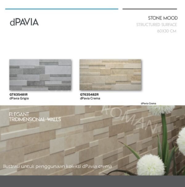 TERMURAH ROMAN GRANIT 30 X 60 GT635482R DPAVIA CREMA - Image 4