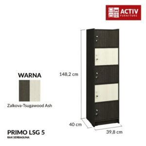 TERMURAH ACTIV FURNITURE PRIMO LSG 5 LEMARI RAK BUKU 5 SUSUN 40 X 150