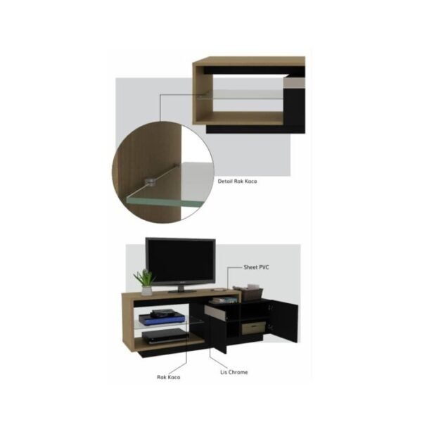 TERMURAH ACTIV FURNITURE NEXA RTV 152 RAK MEJA TV BUFFET MODERN - Image 2