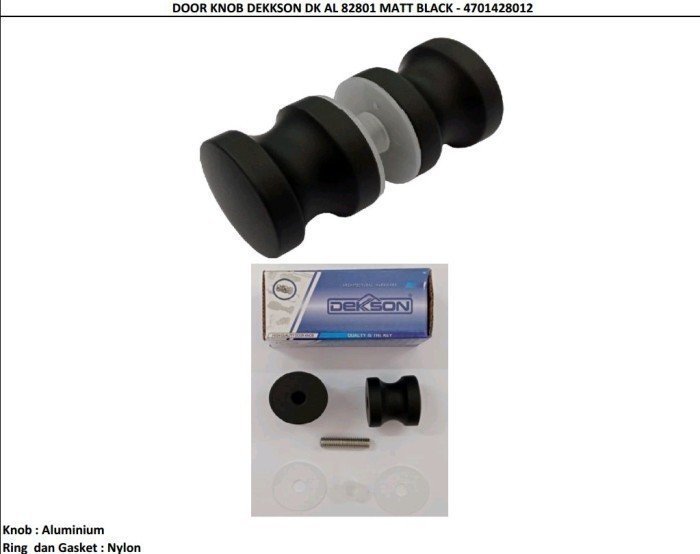 TERMURAH DEKKSON DK AL 82801 Door Knop Matt Black Kenop Pintu Hitam - Image 3