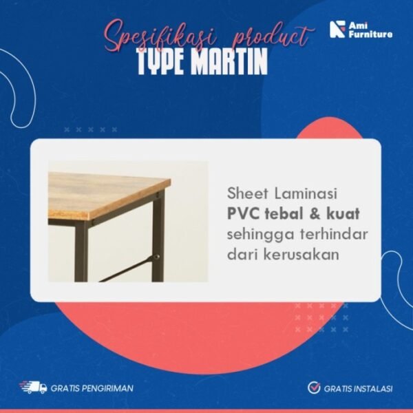 TERMURAH ACTIV FURNITURE MARTIN MK 102 J MEJA KANTOR KAKI BESI MODERN - Image 5