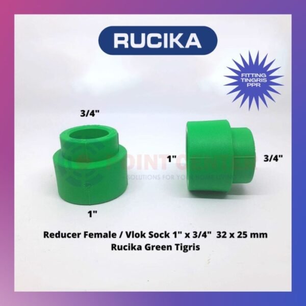 TERMURAH VLOK SOCK 1 X 3/4 PPR REDUCER FEMALE 32 X 25MM RUCIKA TIGRIS