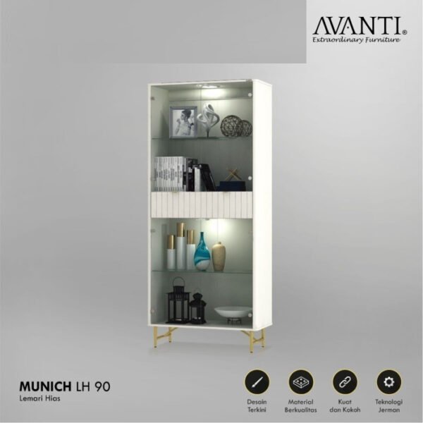 TERMURAH ACTIV FURNITURE AVANTI MUNICH LH 90 LEMARI HIAS / RAK KACA