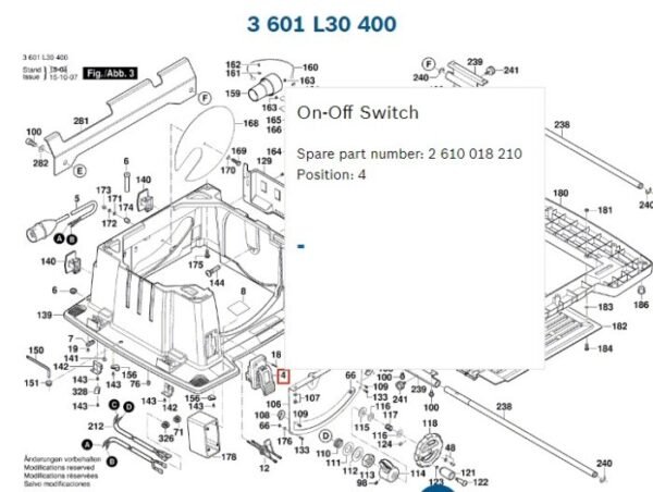 TERMURAH 2610018210 BOSCH SWITCH GTS 10 XC / SPARE PART BOSCH ORIGINAL - Image 2