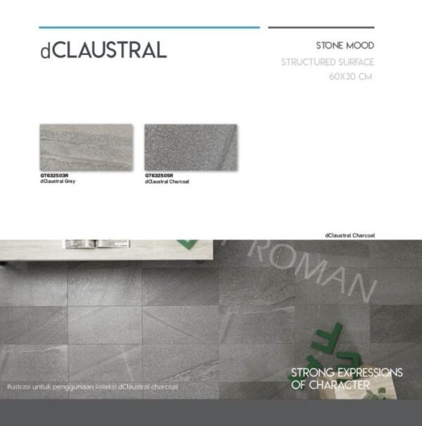 TERMURAH ROMAN GRANIT 30 X 60 GT632503R DCLAUSTRAL GREY - Image 3