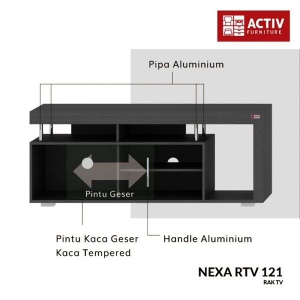 TERMURAH ACTIV FURNITURE NEXA RTV 121 RAK MEJA TV BUFFET MODERN - Image 3
