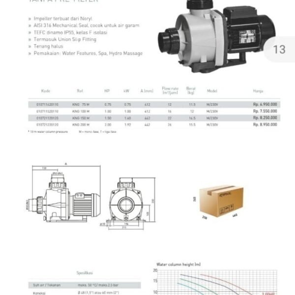 TERMURAH KRIPSOL POMPA KNG 200 M (2HP ; 1,92KW) MONO FASE - Image 4