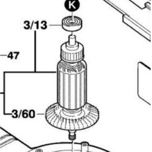 TERMURAH 2604011028 BOSCH ARMATURE GEX 150 AC / SPARE PART BOSCH