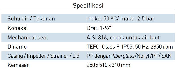 TERMURAH KRIPSOL POMPA KOLAM RENANG ONDINA OK 100 M (1 PK 1,00 KW) - Image 3