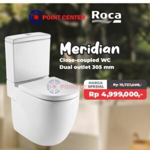 TERMURAH ROCA PROMO CLOSET DUDUK MERIDIAN DUAL OUTLET RIMLESS STANDAR