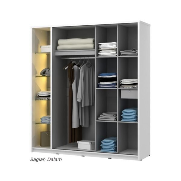 TERMURAH ACTIV FURNITURE AVANTI MADRID SL 200 LEMARI BAJU SLIDING KACA - Image 4