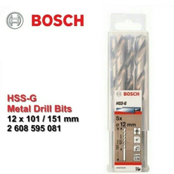 TERMURAH BOSCH MATA BOR HSS-G METAL DRILL BIT 12.0 MM X 5 PCS - Image 2