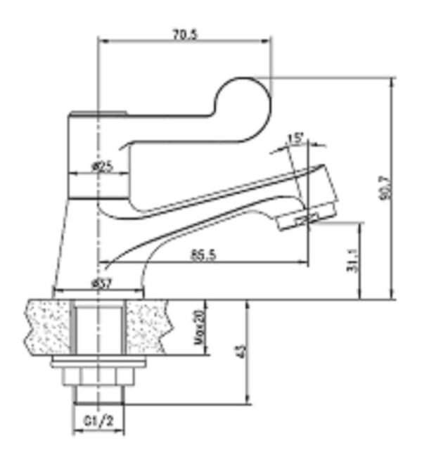 TERMURAH WASSER TL3-060S Kran Wastafel Tuas Basin Faucet - Image 2