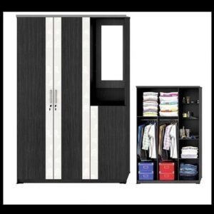 TERMURAH ACTIV FURNITURE SPIN LPM 322 LEMARI PAKAIAN 3 PINTU KAYU KACA