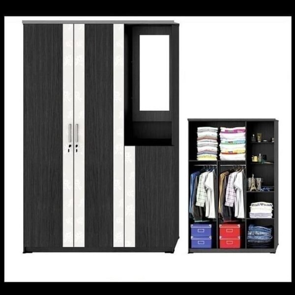 TERMURAH ACTIV FURNITURE SPIN LPM 322 LEMARI PAKAIAN 3 PINTU KAYU KACA