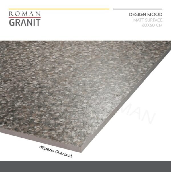 TERMURAH ROMAN GRANIT 60 X 60 GT602552R dSpezia Charcoal - Image 3