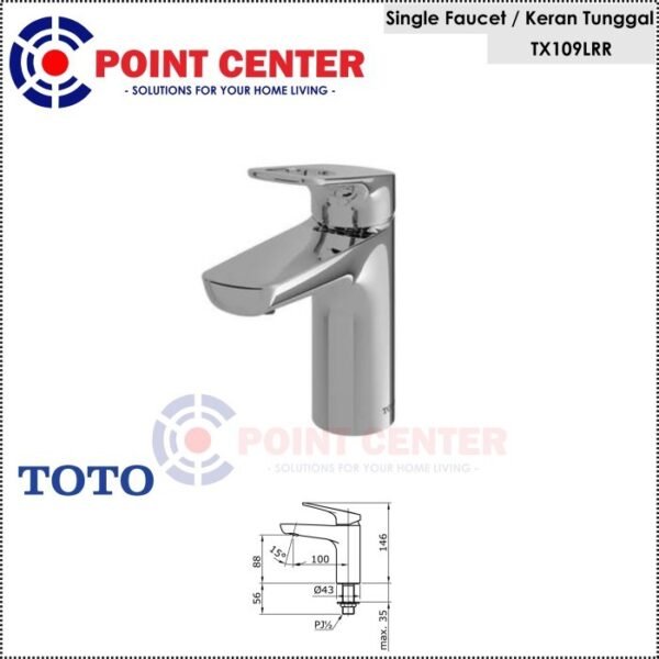 TERMURAH TOTO TX109LRR KRAN WASTAFEL SINGLE LEVER LAVATORY FAUCET