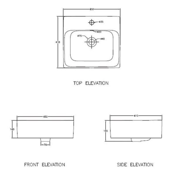 TERMURAH WASSER BN 631 T Wastafel Di Atas Meja Kotak SIZE 45 X 41 CM - Image 2