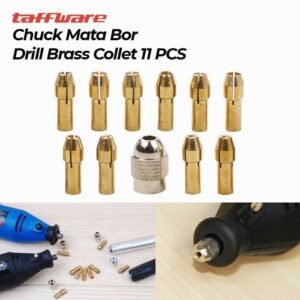 TERMURAH TAFFWARE CHUCK MATA BOR DRILL BRASS COLLET 11PCS - DMPJ-31