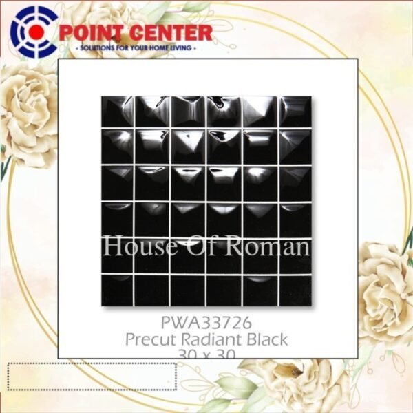 TERMURAH ROMAN KERAMIK PRE CUT 30 X 30 PWA33726 RADIANT BLACK GOL B