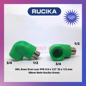 TERMURAH KDL KNEE DRAT LUAR 90 PPR 3/4 X 1/2 MALE ELBOW RUCIKA TIGRIS