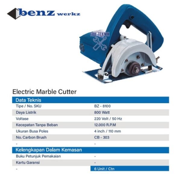 TERMURAH BENZ MESIN POTONG KERAMIK GRANIT ELECTRIC MARBLE CUTTER BZ810 - Image 4