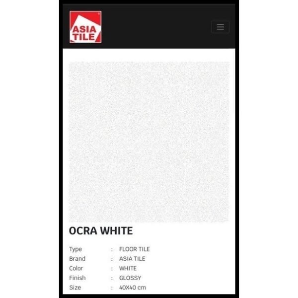 TERMURAH ASIA KERAMIK 40/40 OCRA WHITE - Image 3