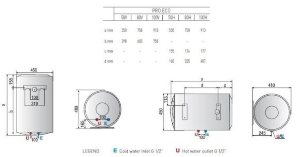 TERMURAH ARISTON PRO 1 ECO 80 H 1.2K ID WATER HEATER LISTRIK - Image 2