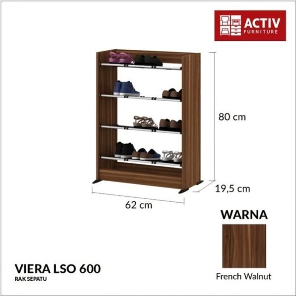 TERMURAH ACTIV FURNITURE VIERA LSO 600 LEMARI RAK SEPATU TERBUKA 4 - Image 2