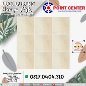TERMURAH ROMAN KERAMIK 33,3 X 33,3 G362161 BORNEO BONE