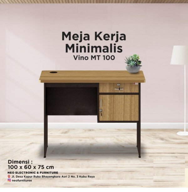 TERMURAH ACTIV FURNITURE VINO MT 100 X 75 CM MEJA TULIS SETENGAH BIRO